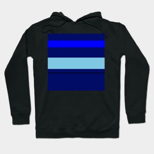 A supreme harmonization of Sky Blue, Blue, Darkblue and Dark Navy stripes. Hoodie